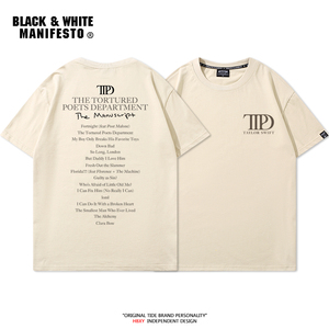 TTPD曲目印花短袖T恤泰勒霉霉新专辑周边同款男女情侣纯棉休闲潮