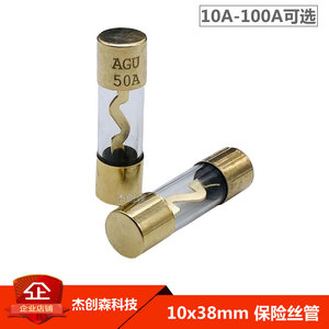 改装汽车音响保险丝10x38mm玻璃管AGU镀金10A20A30A50A60A80A100A