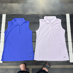 正品Nike耐克女高尔夫网球运动速干Polo衫无袖背心DH2313-430-530