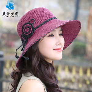 草帽子女式太阳帽夏季防紫外线可折叠大檐帽遮阳夏凉帽防晒帽新品