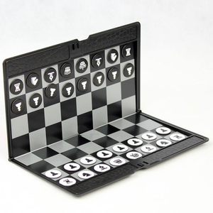 外贸Mini国际象棋 便携式 软胶磁性折叠 皮夹款 迷你学生训练用棋