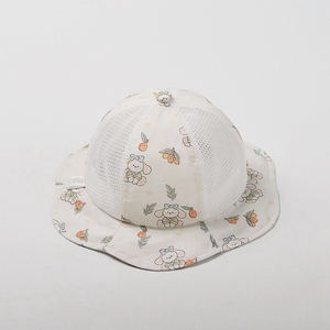婴儿夏季太阳帽女宝宝薄款网眼遮阳帽可爱小兔女童渔夫帽花瓣檐帽