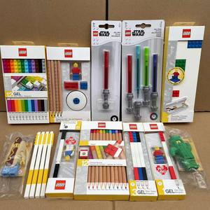 乐高LEGO创意文具组光剑原子笔 铅笔 钥匙扣彩色圆珠笔彩笔收纳盒