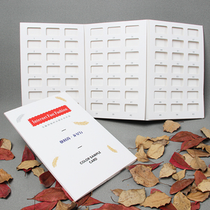 绍兴三合印刷定制设计纺织布料面料样布三折镂空色卡展示册色卡本