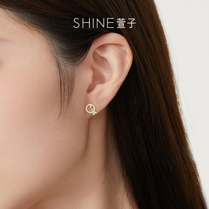 SHINE萱子饰品卡通小鱼耳钉女耳环个性银饰耳饰新款设计感