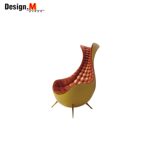 Design原创设计师家具玻璃钢头层牛皮老板办公休闲创意躺椅接待椅