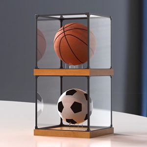 篮球球星防尘盒足排球签名珍贵收藏收纳盒柜架子透明亚克力展示盒