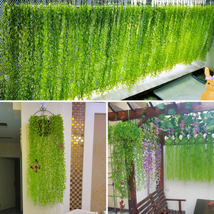 仿真柳叶藤条植物塑料叶子假花室内客厅壁挂吊顶垂吊绿植装饰垂柳