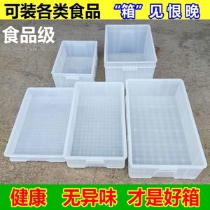 收纳箱白塑胶盒子长方形零件周转箱塑料加厚盘食品箱龟水产养殖箱