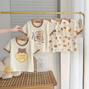 韩系儿童衣服男童短袖T恤宝宝薄款半袖T恤上衣小童婴儿0-5岁外穿