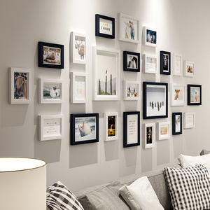 现代简约照片墙创意组合框免打孔相框挂墙加洗照片客厅卧室背景墙