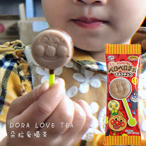 【包邮】日本不二家FUJIYA面包超人儿童牛奶巧克力棒棒糖整盒25本