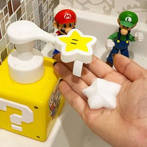 现货日本超级马里奥泡沫起泡器按压瓶儿童沐浴洗手液海星形450ml