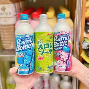 日本进口三佳利波子汽水葡萄味哈密瓜果味碳酸饮料500ml