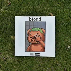 【Glond】原创恶搞frankocean专辑封面猪猪侠像素画油画布无框画