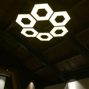 蜂巢造型灯简约现代商场健身房办公组会吊灯家装客厅六边形吸顶灯