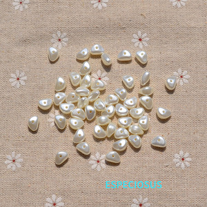米白色ABS异形珍珠散珠子DIY饰品配件石头形状隔珠手链串珠材料