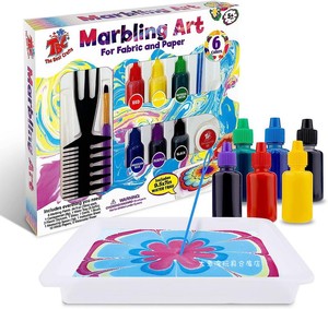 儿童益智水拓画颜料 创意diy画粉工具材料水浮水印湿拓水影拓印液