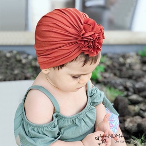 欧美新款春夏季亲子帽子母女母子印度帽婴儿女宝宝0-1岁2打结套头