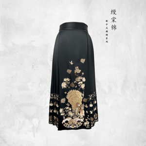 【缦棠锦】金庭戏雀|原创设计新中式国风刺绣醋酸马面裙