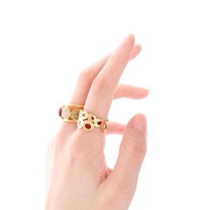 joidart西班牙高迪巴特罗之家戒指ins小众复古设计珐琅开口戒指女