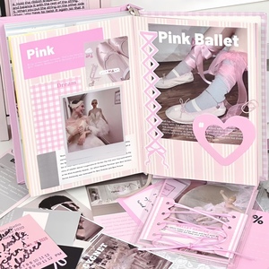 原创ins蕾丝芭蕾风手帐素材包粉色少女心拼贴装饰贴纸包拍照道具