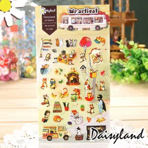 【Daisyland】韩国直送 纸质环保贴纸 日记手帐装饰贴 文艺猫之旅