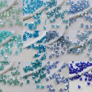 【布灵小馆】蓝色菱形珠4mm切面玻璃珠原创色饰品配件DIY串珠散珠