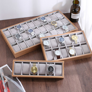 新款花梨木纹手表收纳盘 柜台手表首饰成列道具手表盒 手表展示架