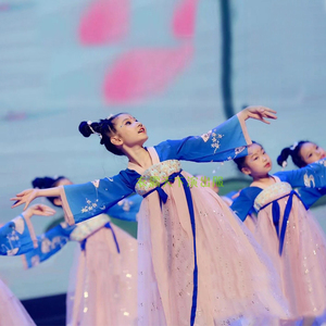 六一儿童汉服古装超仙唐装连衣襦裙舞蹈服中国风古典舞飘逸演出服