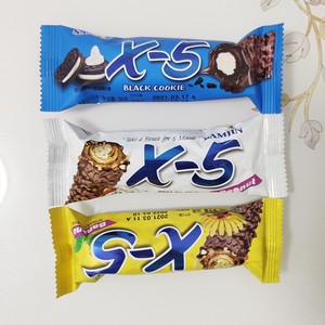 韩国进口 三进x5花生夹心巧克力棒 代可可脂 香蕉味黑 36g
