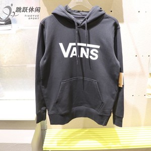 VANS范斯23夏棋盘格印花拼接风男运动连帽套头衫外套VN0A4MM9BLK