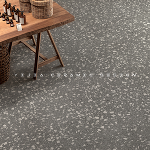 灰色水磨石瓷砖逼真小颗粒地砖餐厅服装店地板砖户外庭院哑光砖