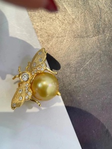 厂家直销DIY珍珠配件设计款S925纯银蜜蜂蝴蝶巴洛克胸针 半成品拖