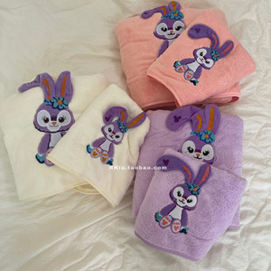 RKia可爱小兔子浴巾毛巾套装吸水速干柔软舒适家用洗澡可穿可裹女
