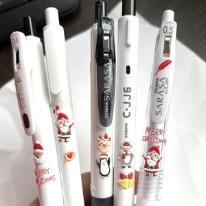 日本zebra斑马牌圣诞款按动中性笔学生用刷题笔黑色中性笔大容量高颜值文具0.5mm日系JJ29/JJ99/JJ6考试水笔