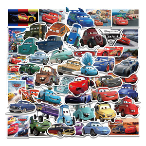 50张汽车总动员贴纸卡通动漫儿童可爱赛车电脑手机壳装饰防水贴画
