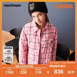 mini cream女装秋冬菱格压纹时尚格纹羽绒服外套FS115AL