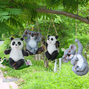 户外松鼠摆件园林景观庭院树上装饰小品仿真熊猫考拉鹦鹉挂件雕塑
