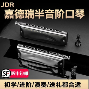 嘉德瑞JDR进口音簧半音阶口琴12孔C调GM-0648初学练习专业演奏款
