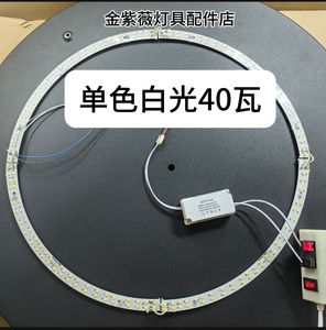 圆形吸顶灯配件单色白光暖光一套40瓦白光灯灯芯外径40-45-50CM