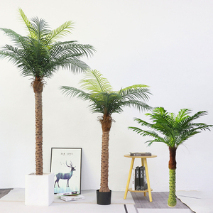 仿真椰子树小型假椰树棕榈树植物装饰绿植针葵室内造景布置摆件