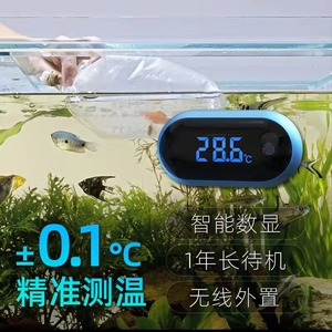 时代孔雀鱼LED数显鱼缸温度计高精度电子测水温计水族箱温度表器