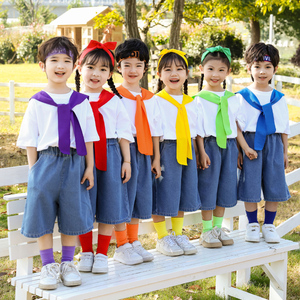 六 一儿 童啦啦队演出服夏季新款童男女生小学生幼儿园运动会服装