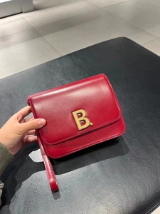 4.29代购 Balenciaga巴黎世家 bag光面皮包包红色