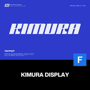 Kimura动感时尚斜体字潮牌logo科幻海报封面粗体字标题英文字体包