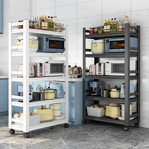 可移动厨房置物架落地多层家用微波炉多功能收纳锅架子橱柜储物柜