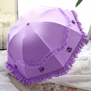 天堂紫外线折叠森系睛遮阳伞蕾丝便携防两用小巧女公主太阳伞雨伞