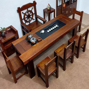 老船木茶桌椅组合实木茶几客厅中式泡茶台一体泡茶桌简约家具套装
