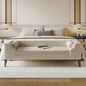 现代简约床尾凳美式卧室布艺床头沙发床前凳更衣间长条沙发凳春凳